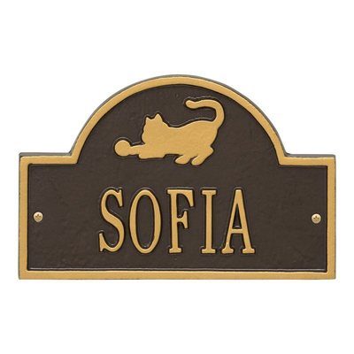 Kitten Pet Wall Bronze Dedication Plaque